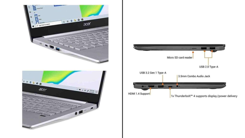 Acer Swift 3 vs Asus Vivobook S14 2020 Ports